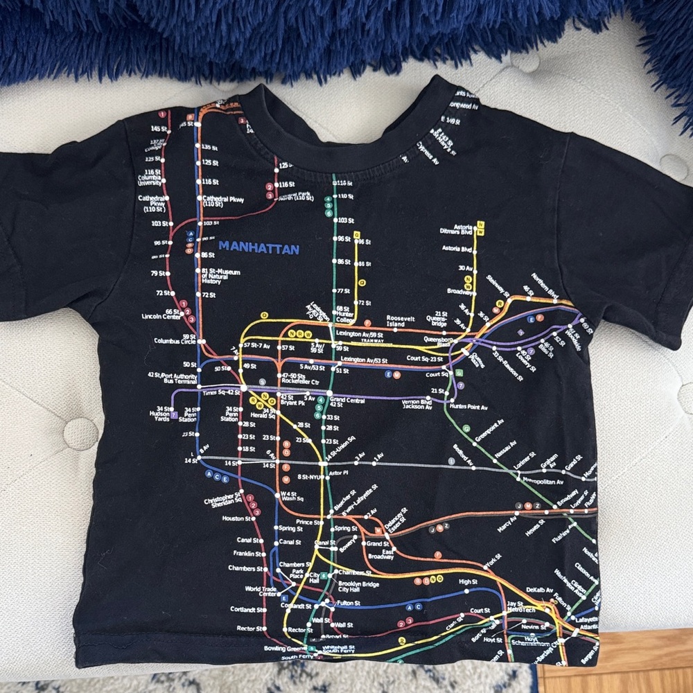 NYC Subway Map T-Shirt Manhattan Kids 3T